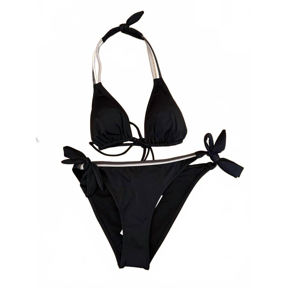 NEW SUNDEK triangle bikini top in black37